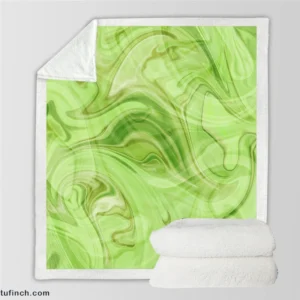 Green Abstract Design Sherpa Fleece Blanket