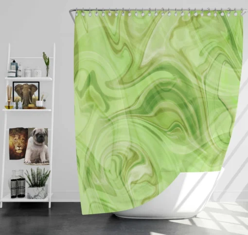 Green Abstract Design Shower Curtain