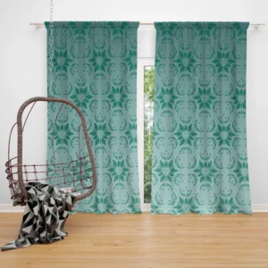 Green Abstract Pattern Design Curtain