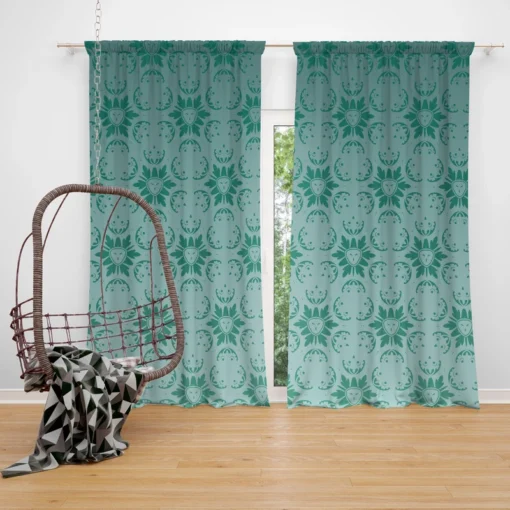 Green Abstract Pattern Design Curtain