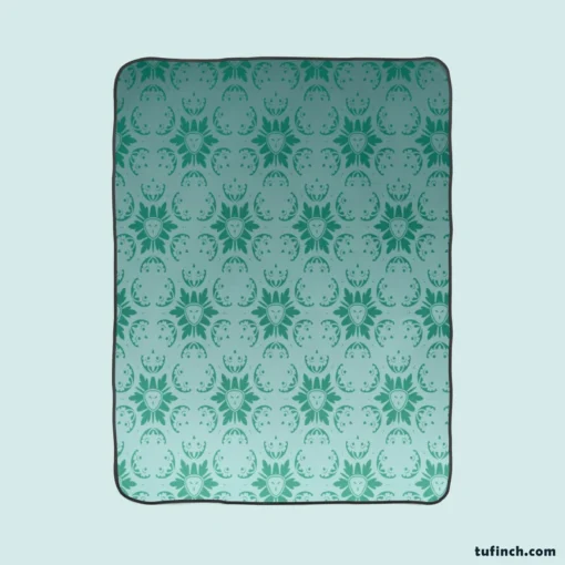 Green Abstract Pattern Design Fleece Blanket 1