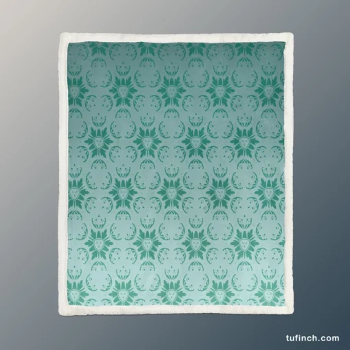 Green Abstract Pattern Design Sherpa Fleece Blanket 1