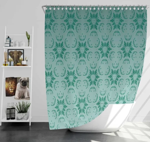 Green Abstract Pattern Design Shower Curtain