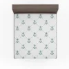 Green Anchor Triangle Pattern On White Fitted Sheet