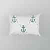 Green Anchor Triangle Pattern On White Pillow Case