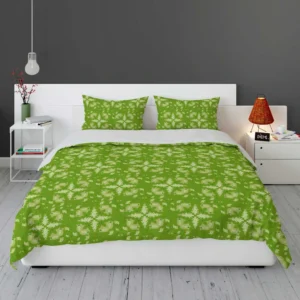 Green Batik Floral Design Bedding Set 1