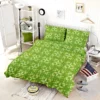 Green Batik Floral Design Bedding Set