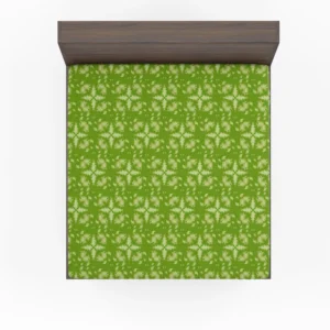 Green Batik Floral Design Fitted Sheet