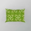 Green Batik Floral Design Pillow Case