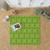 Green Batik Floral Design Rug