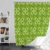 Green Batik Floral Design Shower Curtain