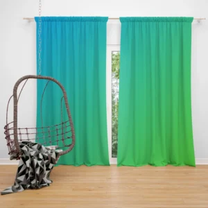 Green Blue Gradient Color Curtain