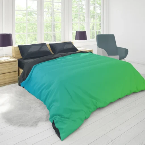 Green Blue Gradient Color Duvet Cover 1