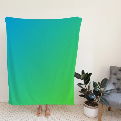 Green Blue Gradient Color Fleece Blanket