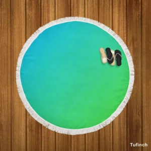 Green Blue Gradient Color Round Beach Towel