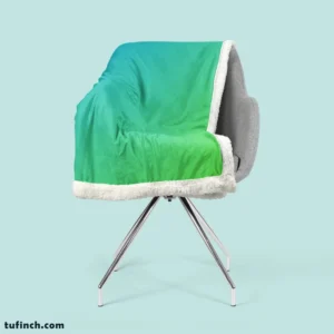 Green Blue Gradient Color Sherpa Fleece Blanket 2