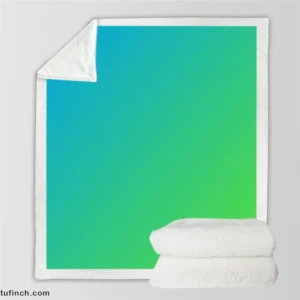 Green Blue Gradient Color Sherpa Fleece Blanket