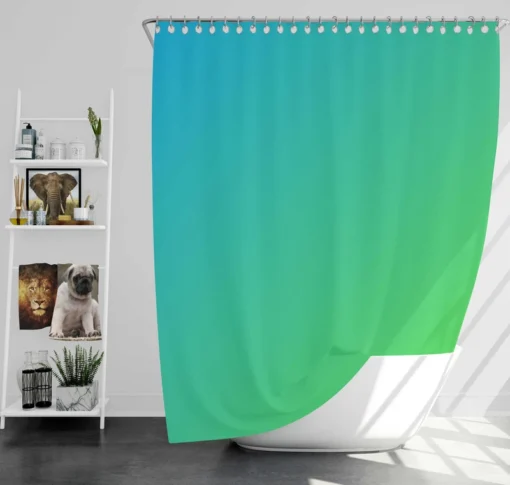 Green Blue Gradient Color Shower Curtain