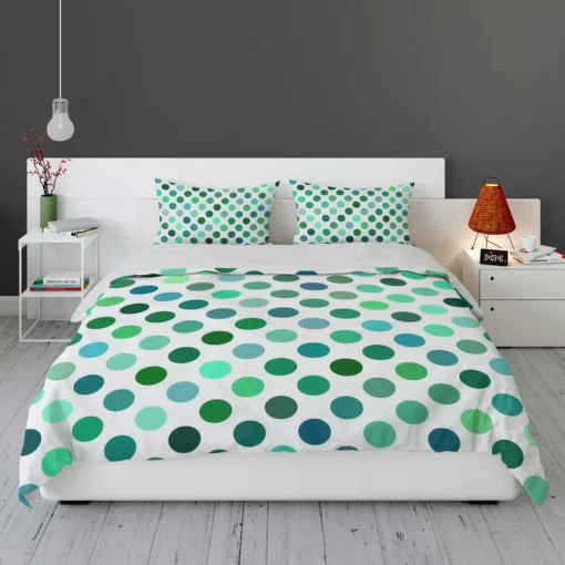 Green Blue Small Polka Dots Bedding Set 1