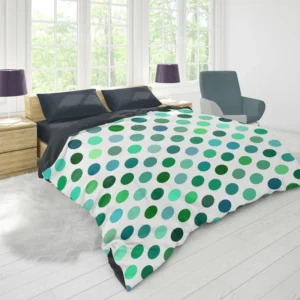 Green Blue Small Polka Dots Duvet Cover 1