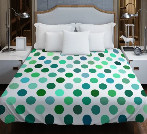 Green Blue Small Polka Dots Duvet Cover