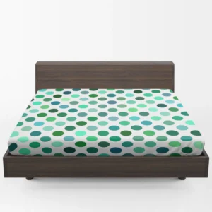 Green Blue Small Polka Dots Fitted Sheet 1