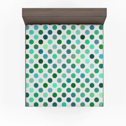 Green Blue Small Polka Dots Fitted Sheet