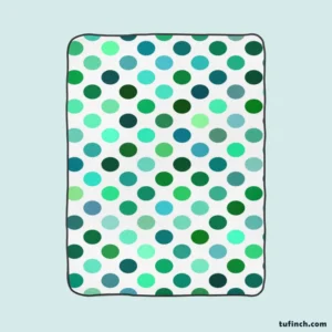 Green Blue Small Polka Dots Fleece Blanket 1