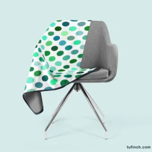 Green Blue Small Polka Dots Fleece Blanket 2