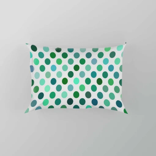 Green Blue Small Polka Dots Pillow Case