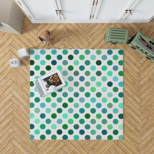 Green Blue Small Polka Dots Rug