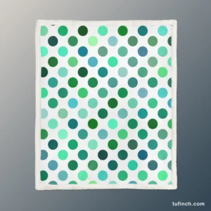 Green Blue Small Polka Dots Sherpa Fleece Blanket 1