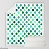 Green Blue Small Polka Dots Sherpa Fleece Blanket