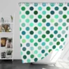 Green Blue Small Polka Dots Shower Curtain