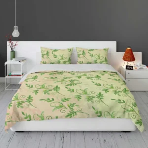 Green Botanical Leaf Design Bedding Set 1