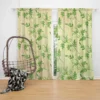 Green Botanical Leaf Design Curtain