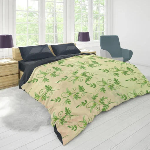 Green Botanical Leaf Design Duvet Cover 1