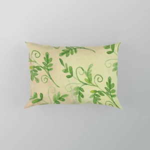 Green Botanical Leaf Design Pillow Case