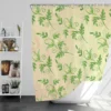 Green Botanical Leaf Design Shower Curtain