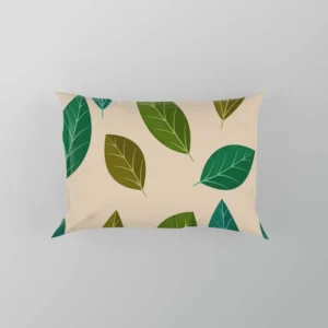 Green Brown Bay Leaves Pattern Pillow Case