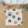 Green Brown Orange Dog Paw Prints Rug