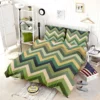 Green Chevron Pattern Bedding Set