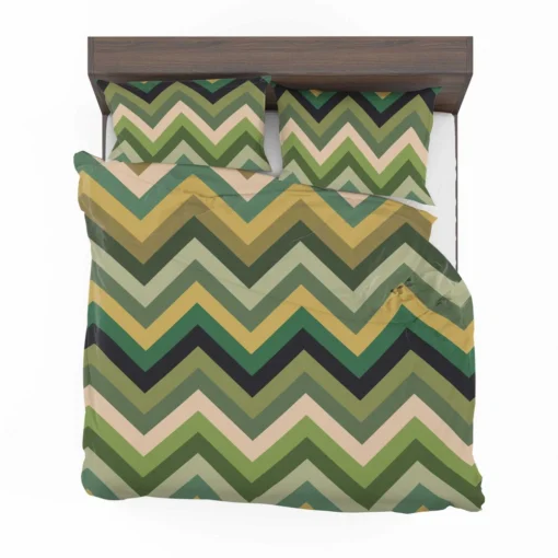 Green Chevron Pattern Bedding Set 2