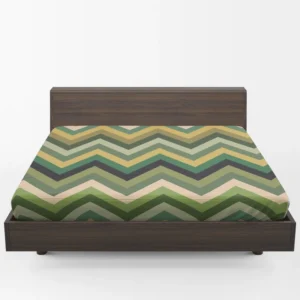 Green Chevron Pattern Fitted Sheet 1