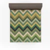 Green Chevron Pattern Fitted Sheet