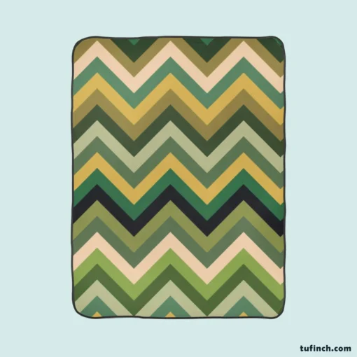 Green Chevron Pattern Fleece Blanket 1