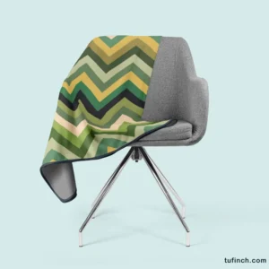 Green Chevron Pattern Fleece Blanket 2