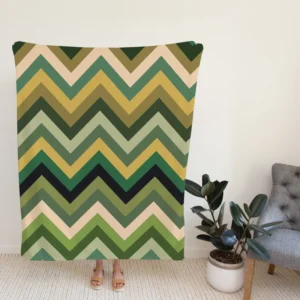 Green Chevron Pattern Fleece Blanket