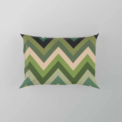 Green Chevron Pattern Pillow Case