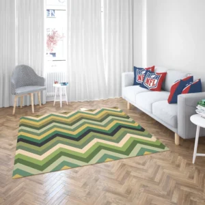 Green Chevron Pattern Rug 2